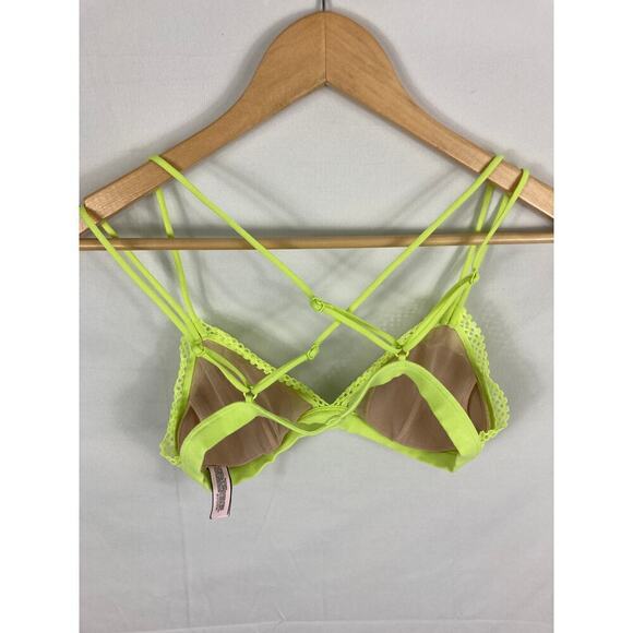 Victorias Secret Neon Yellow Strappy Bralette Size Small - Picture 4 of 4